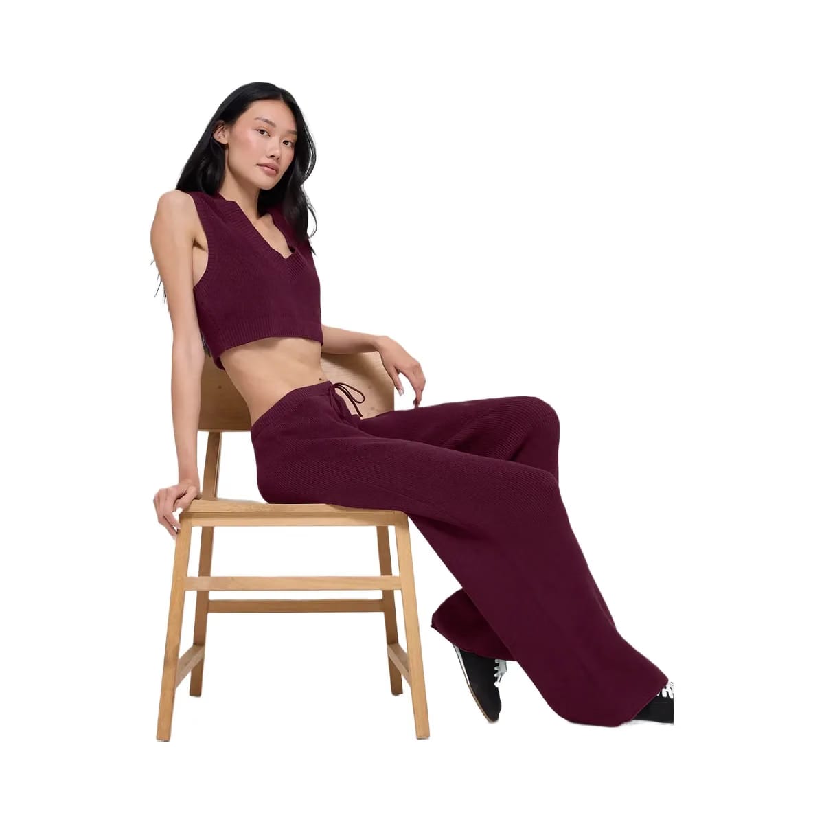 Alo Women's Supernatural Sweater Pant - Burgundy