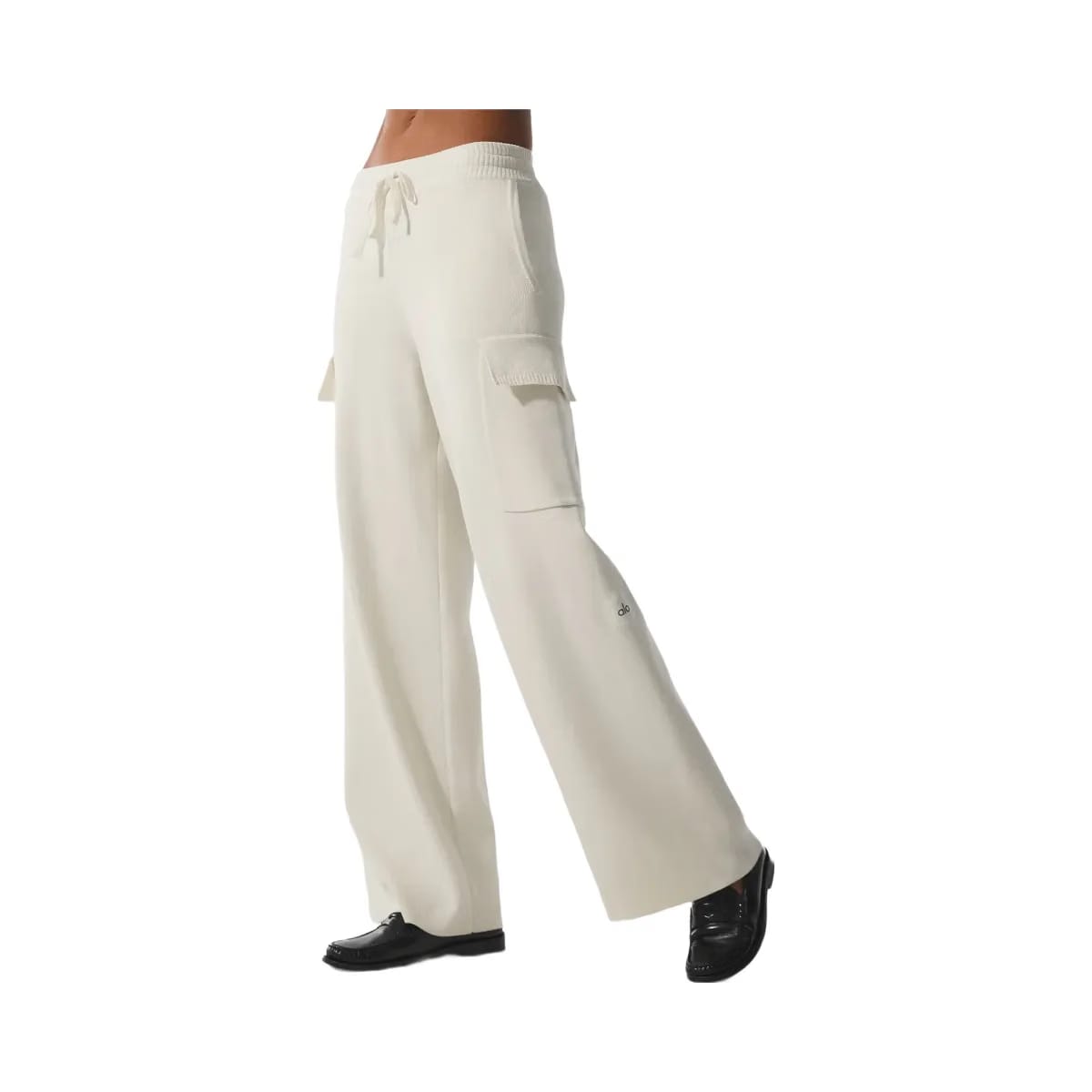 Alo Women's Scholar Knit High-Waist Cargo Pant - Ivory
