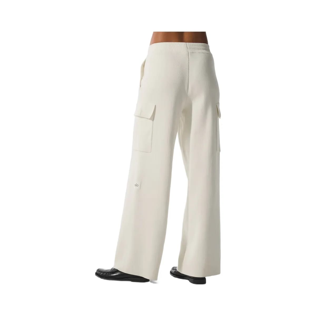 Alo Women's Scholar Knit High-Waist Cargo Pant - Ivory
