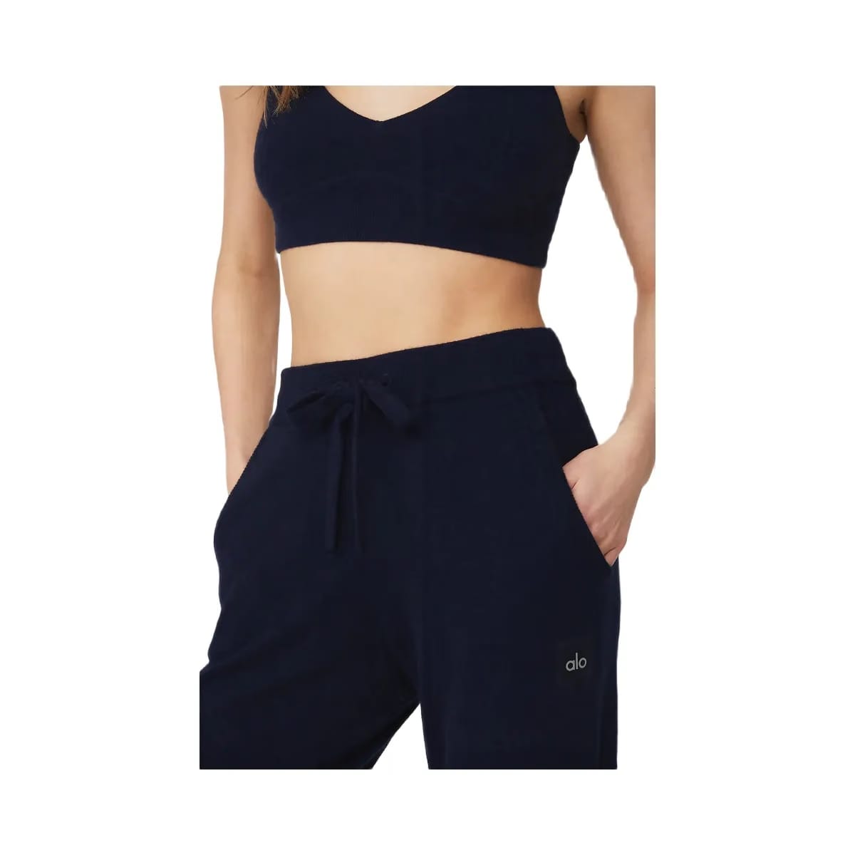Alo Women's High-Waist Cashmere Jet Set Pant - Navy