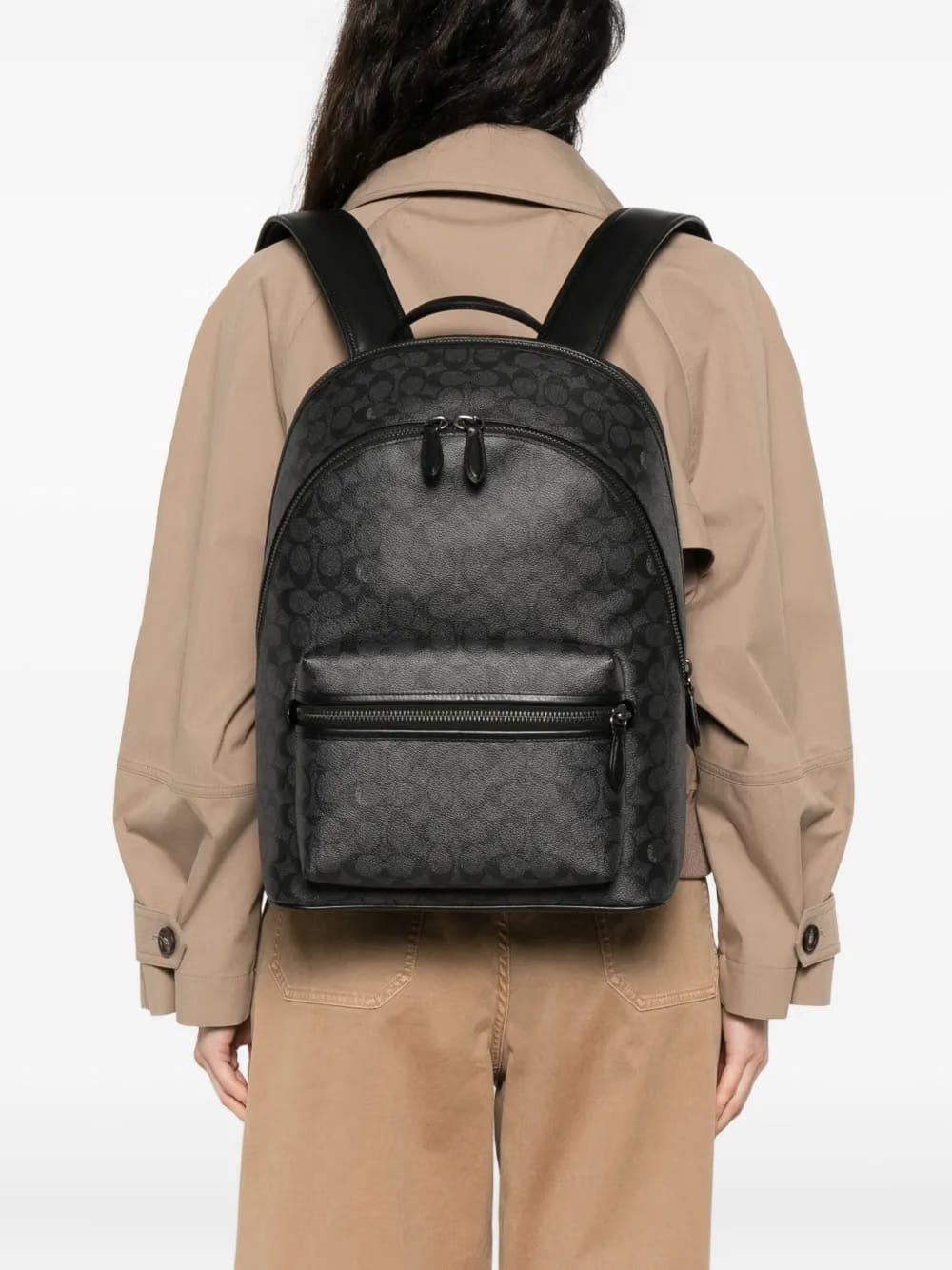 monogram-print adjustable backpack