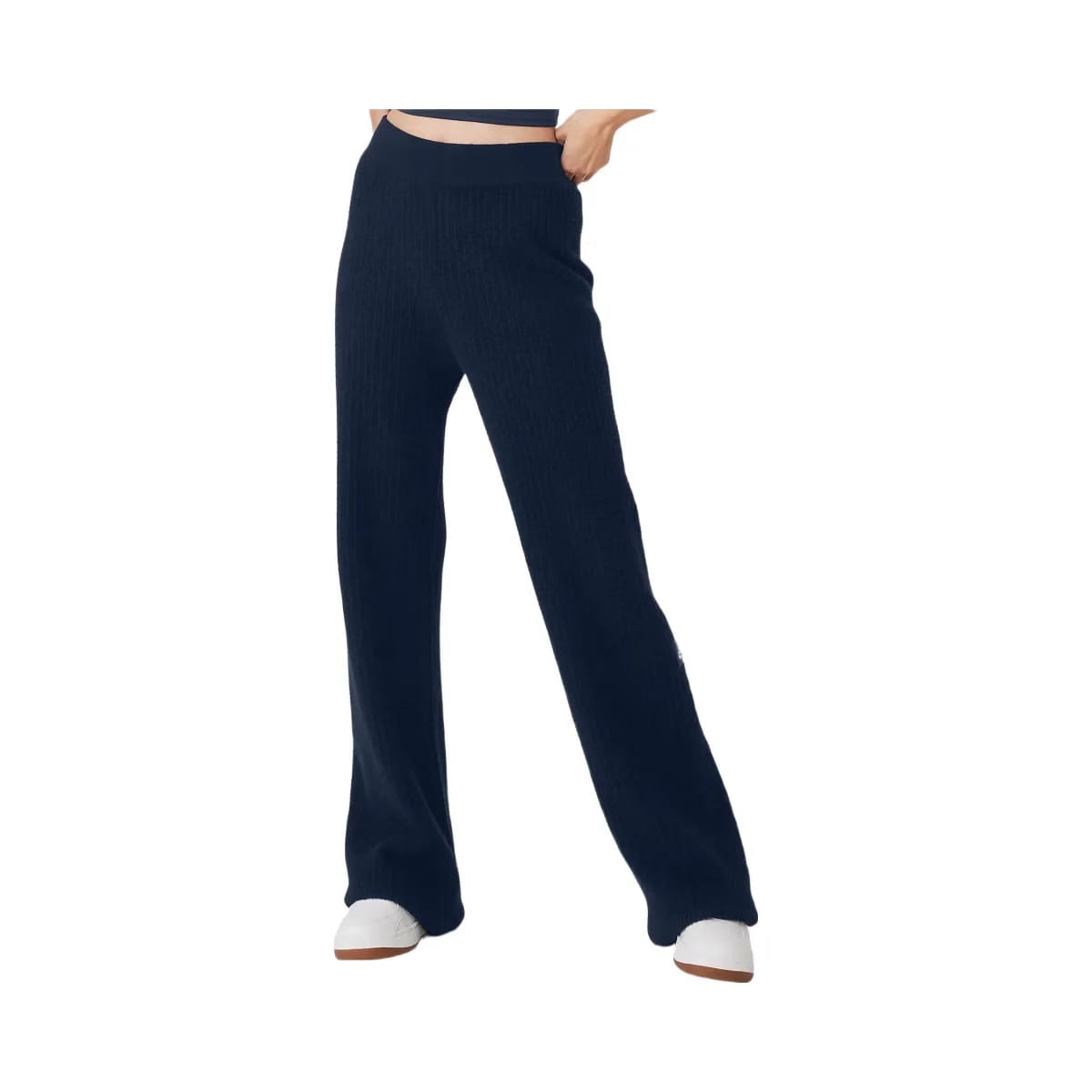 Alo Women's Cashmere High-Waist Plush Waffle Pant - Navy