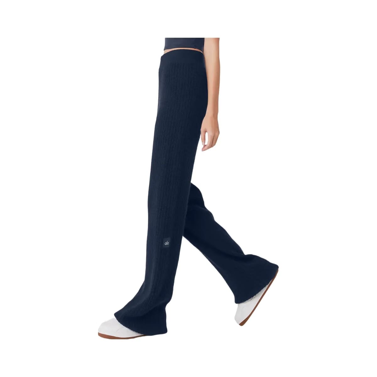 Alo Women's Cashmere High-Waist Plush Waffle Pant - Navy