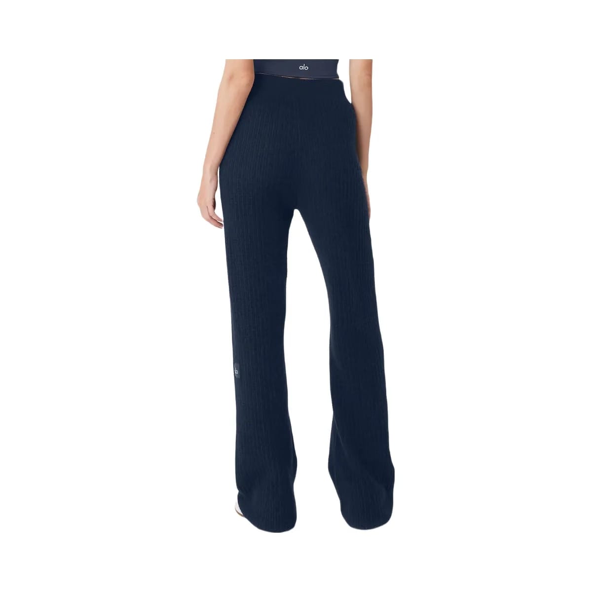 Alo Women's Cashmere High-Waist Plush Waffle Pant - Navy