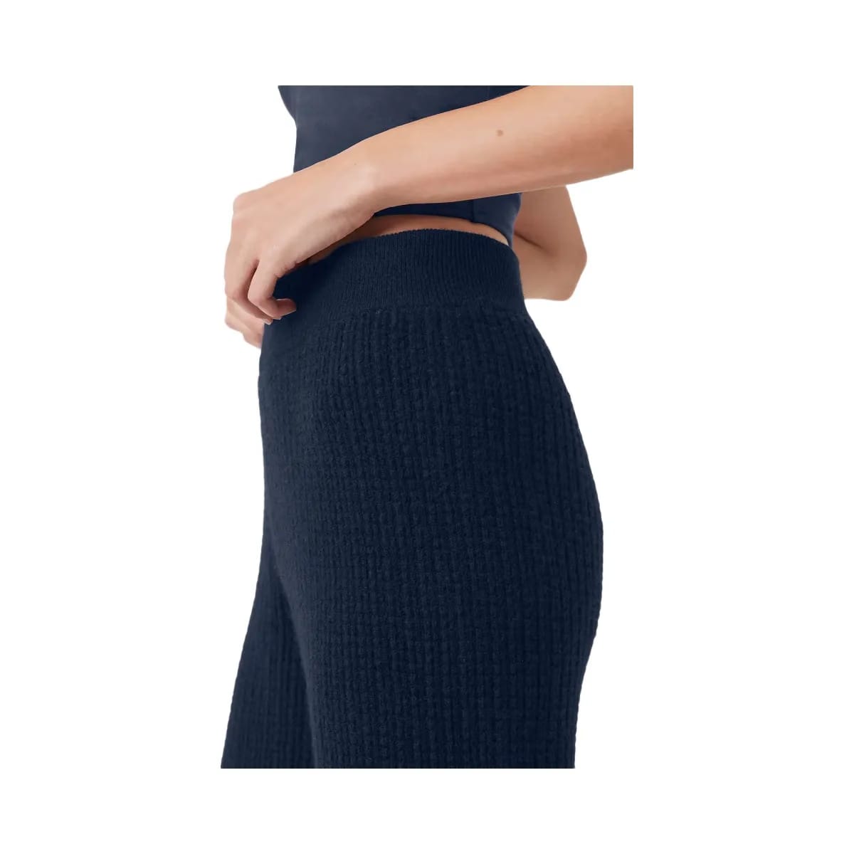 Alo Women's Cashmere High-Waist Plush Waffle Pant - Navy