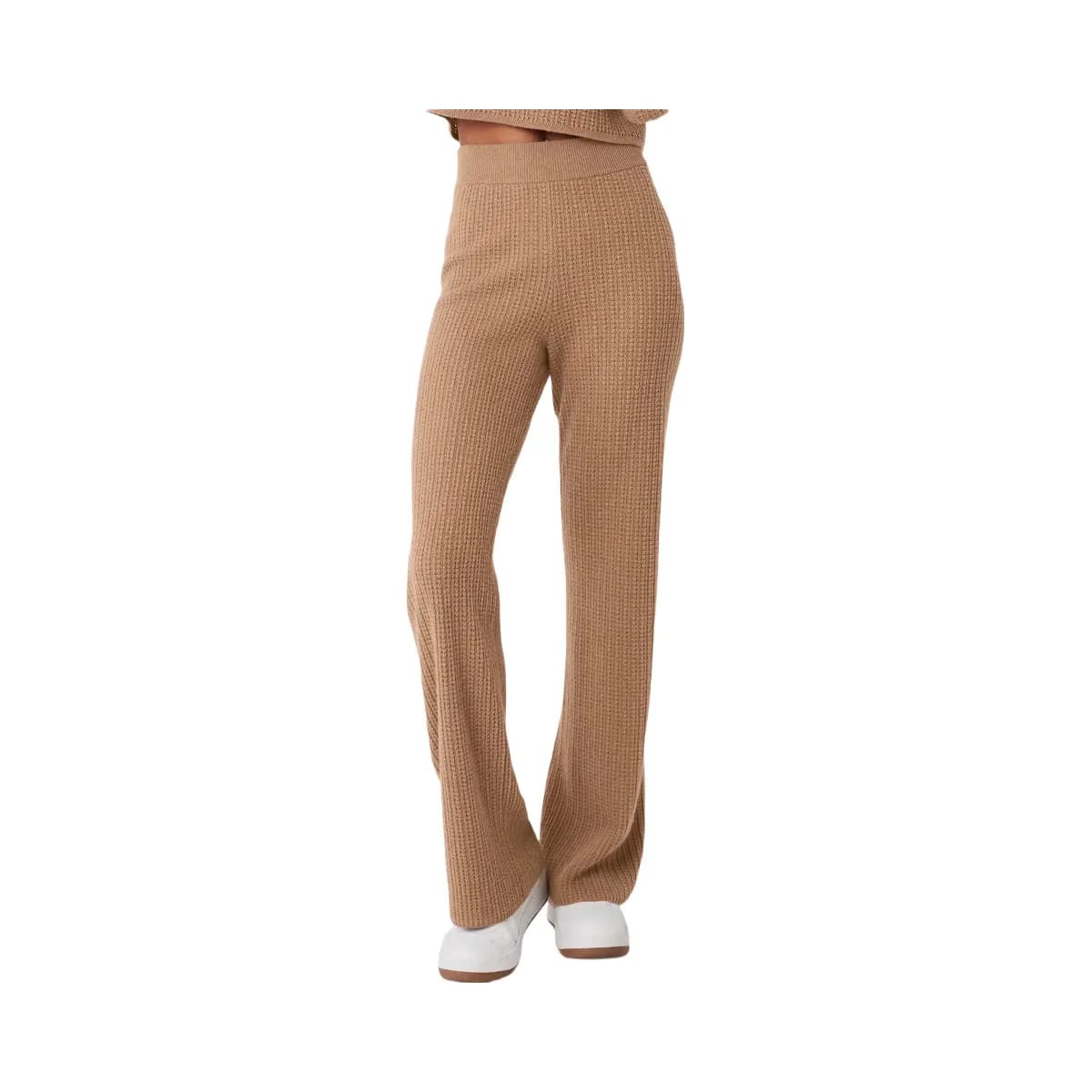 Alo Women's Cashmere High-Waist Plush Waffle Pant - Toasted Almond