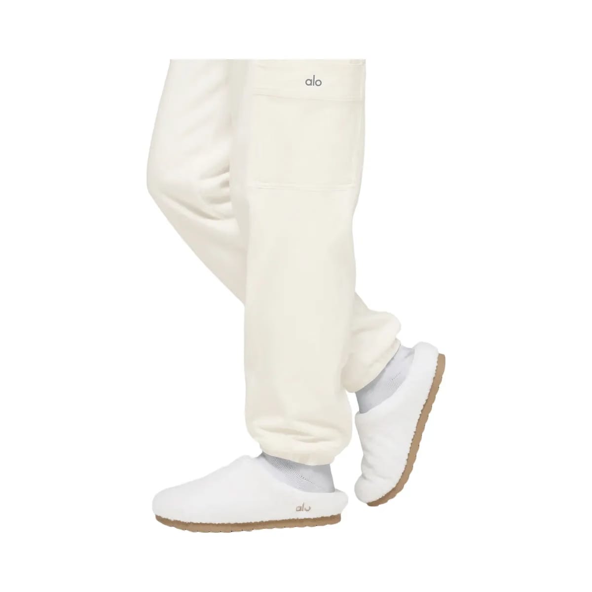 Alo Women's Polar Fleece Wintry Mix Pant - Ivory