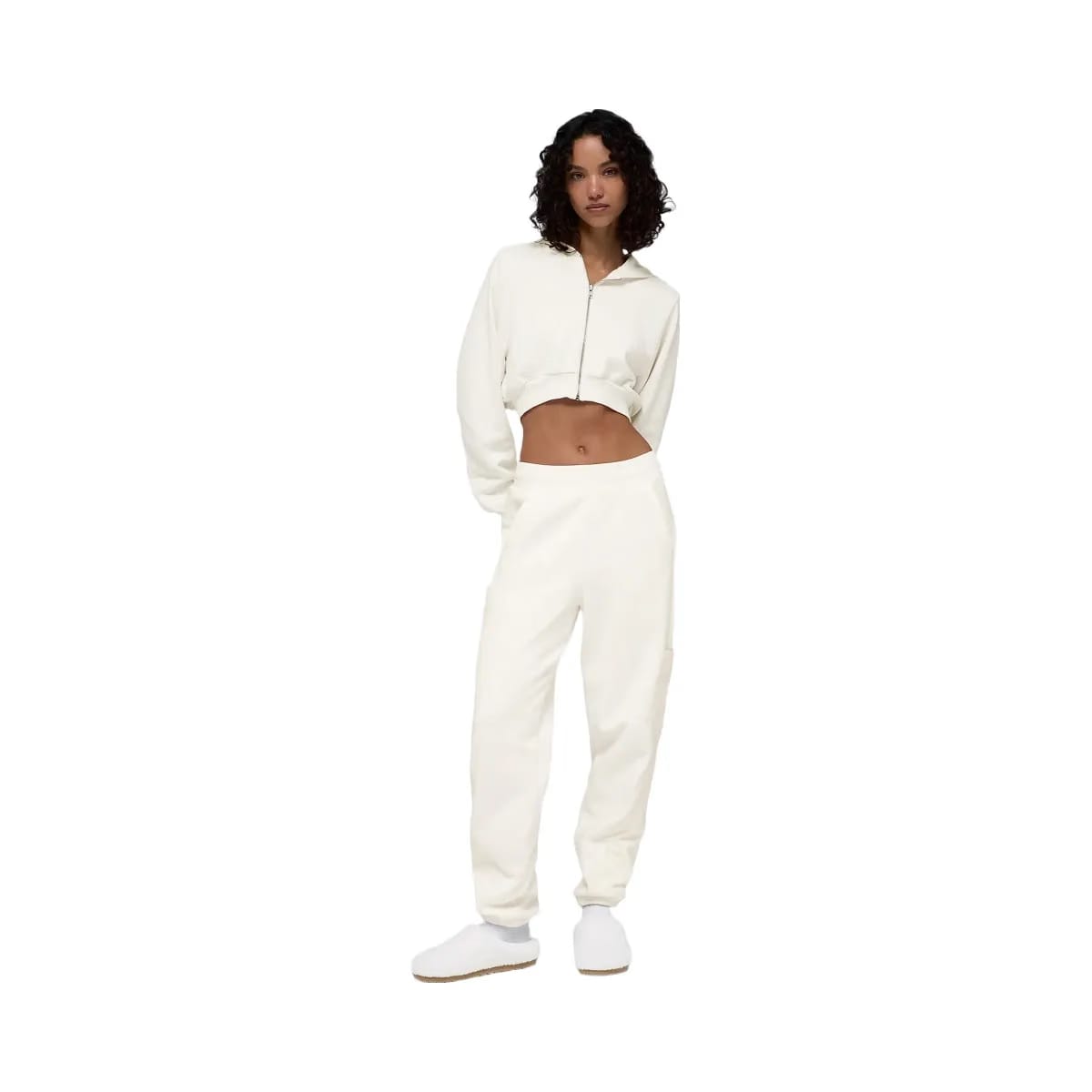 Alo Women's Polar Fleece Wintry Mix Pant - Ivory