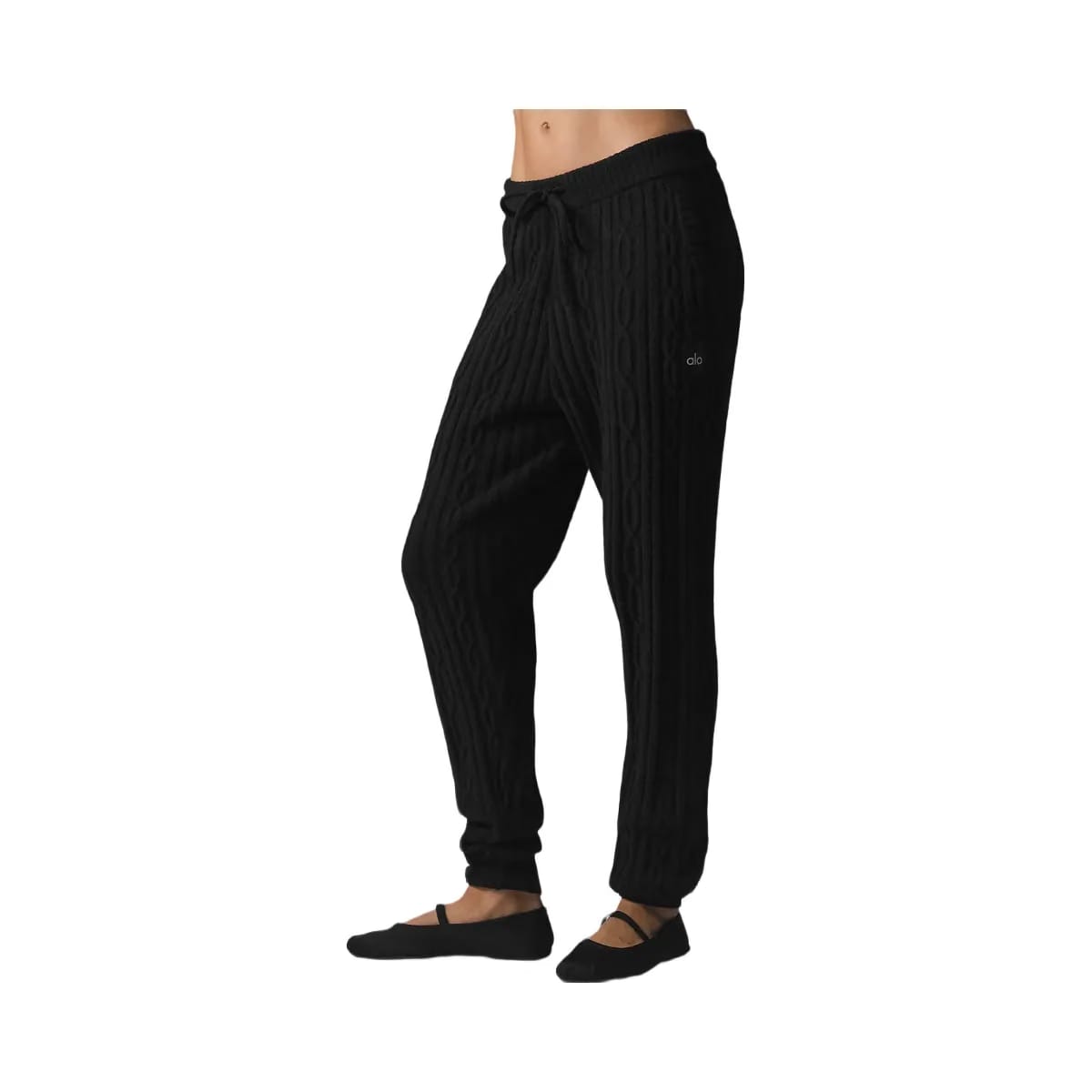 Alo Women's Cable Knit Winter Bliss Pant - Black