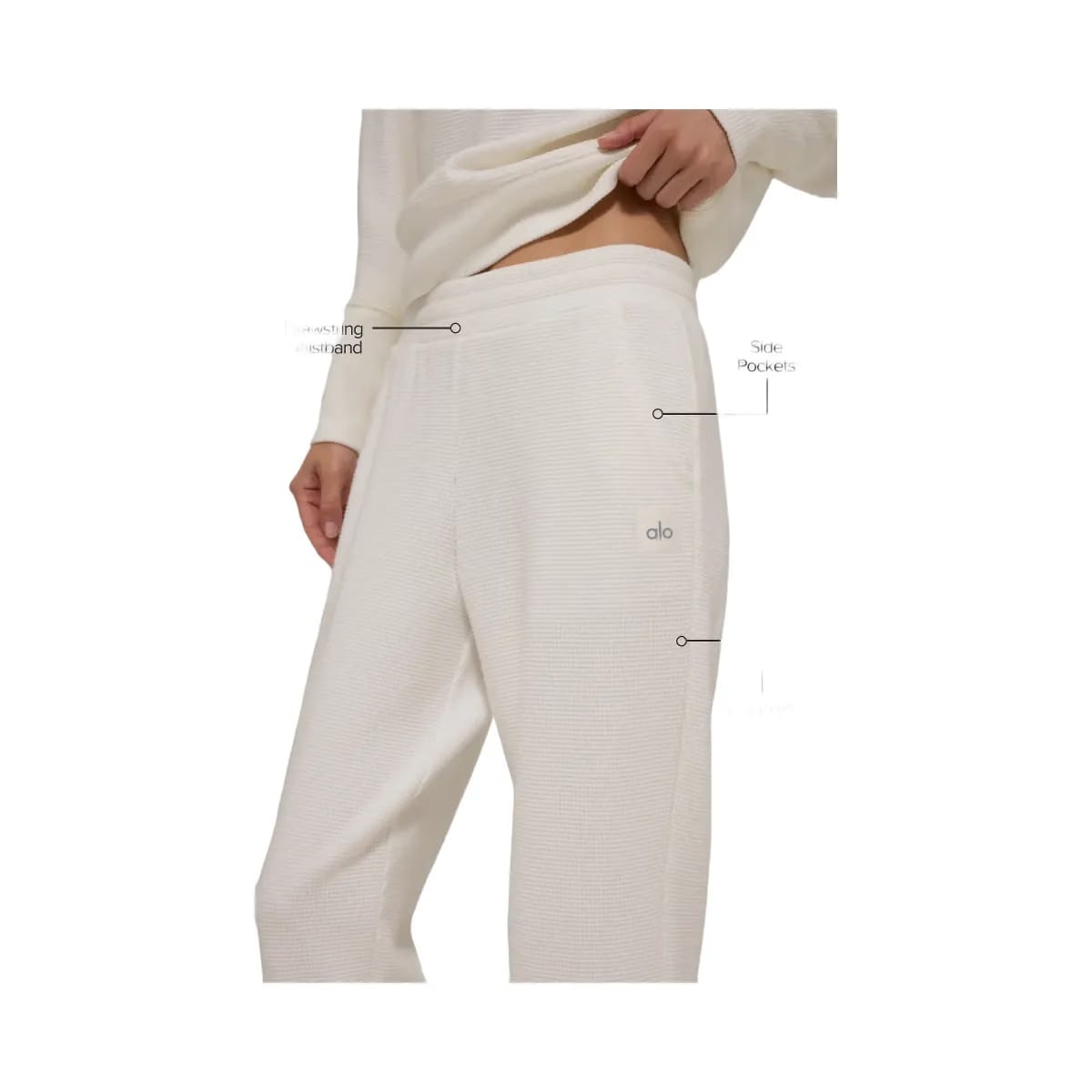 Alo Women's Waffle Weekend Escape Jogger - Ivory