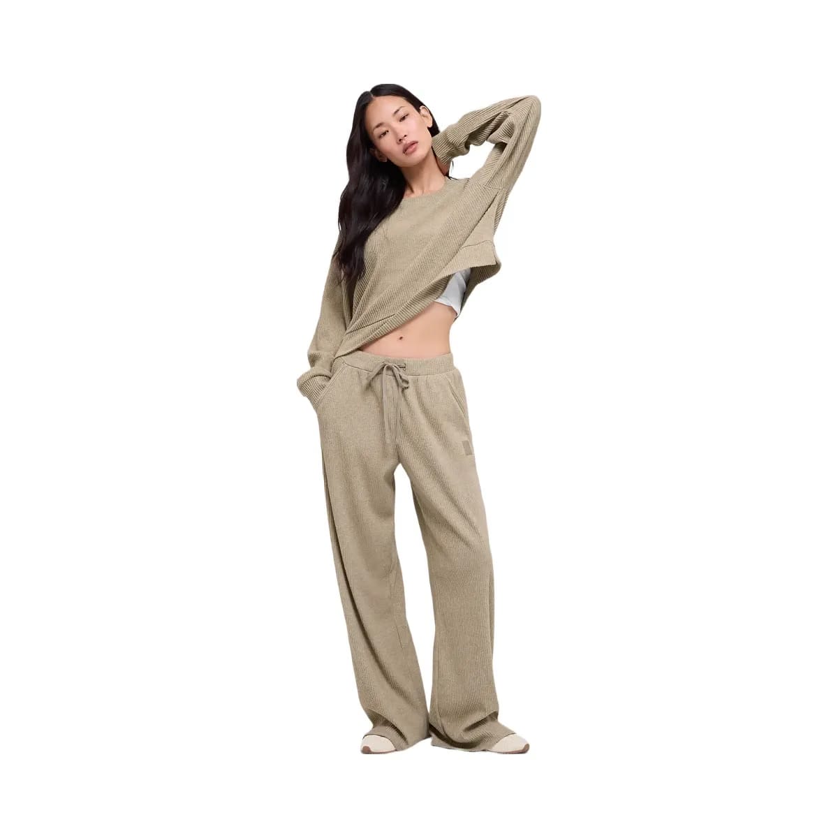 Alo Women's Muse Wide Leg Pant - Gravel Heather