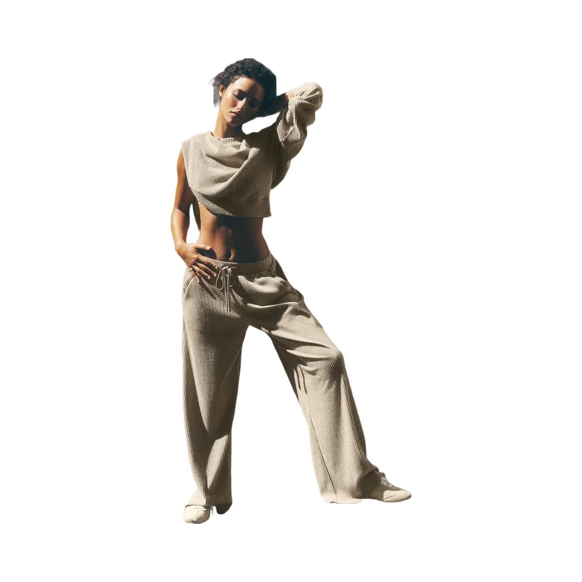 Alo Women's Muse Wide Leg Pant - Gravel Heather