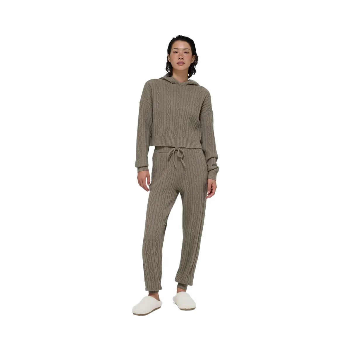Alo Women's Cable Knit Winter Bliss Pant - Light Cocoa