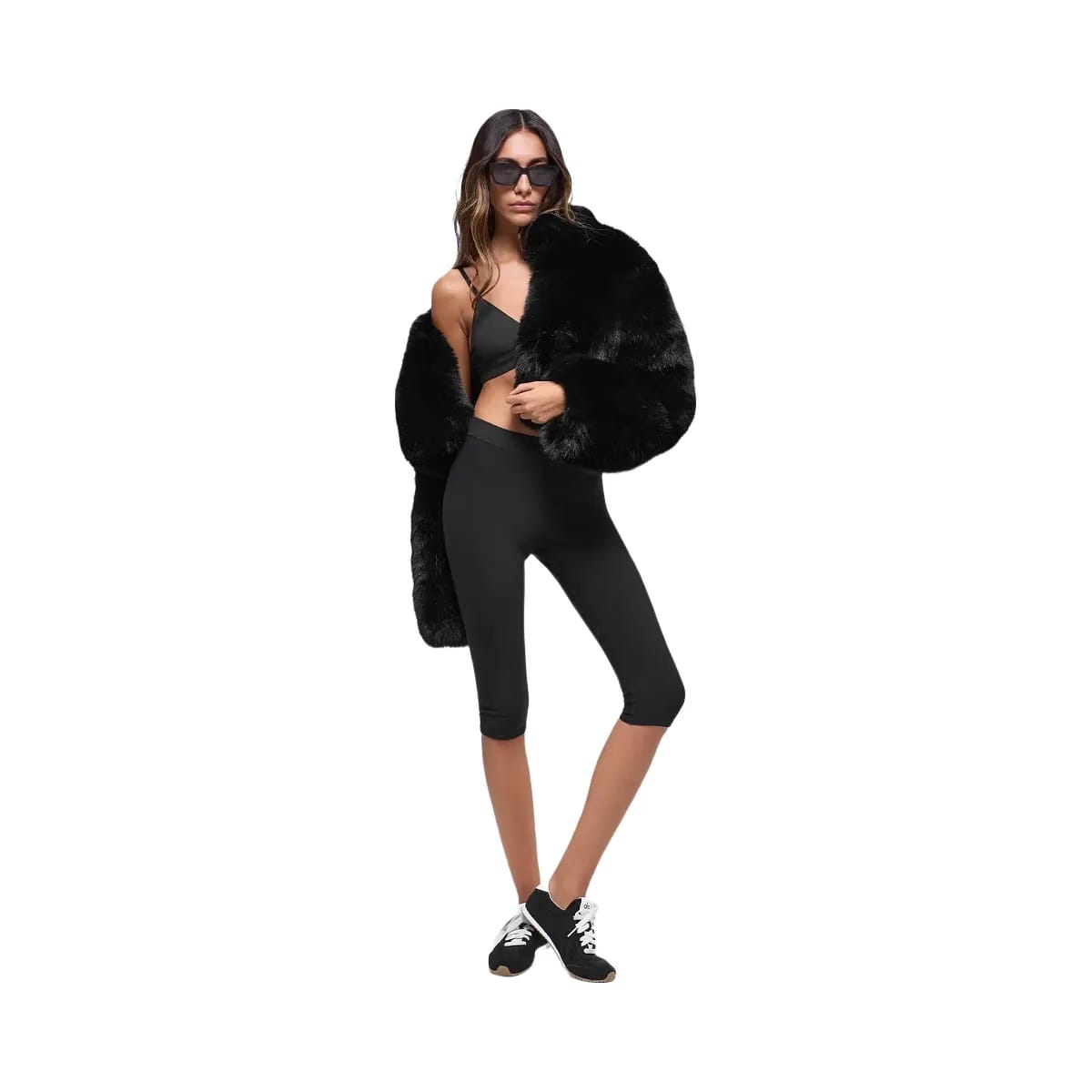 Alo Women's Opulent Faux Fur Cropped Jacket - Black