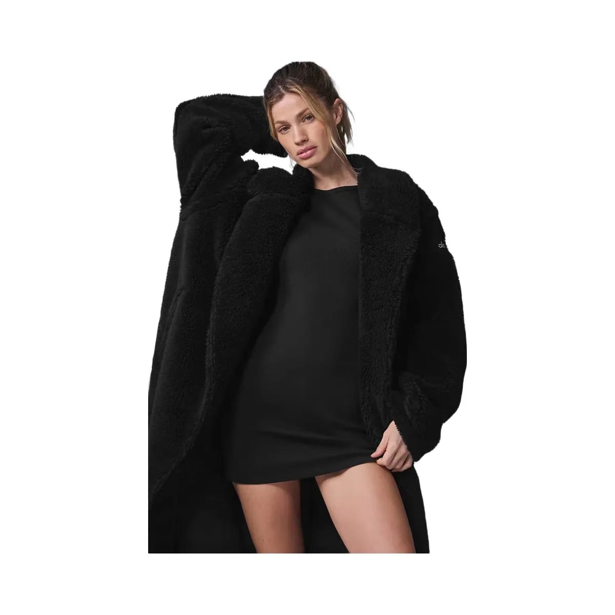 Alo Women's Oversized Sherpa Trench - Black