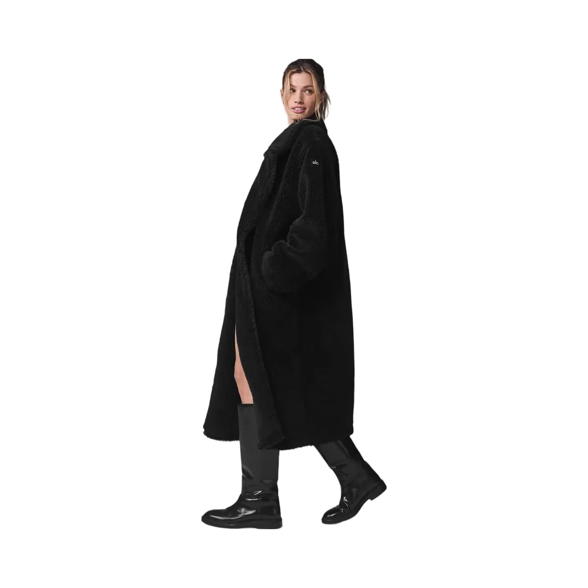 Alo Women's Oversized Sherpa Trench - Black