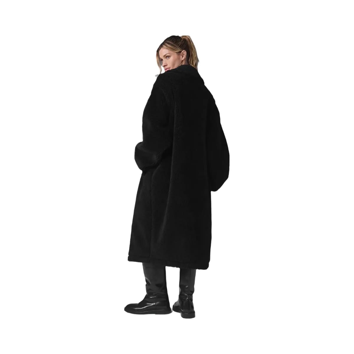 Alo Women's Oversized Sherpa Trench - Black