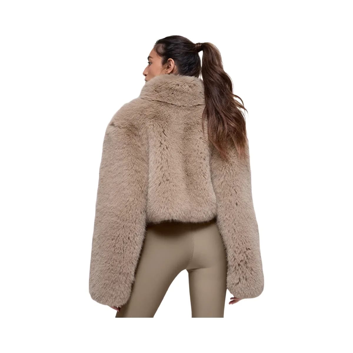 Alo Women's Opulent Faux Fur Cropped Jacket - Oat