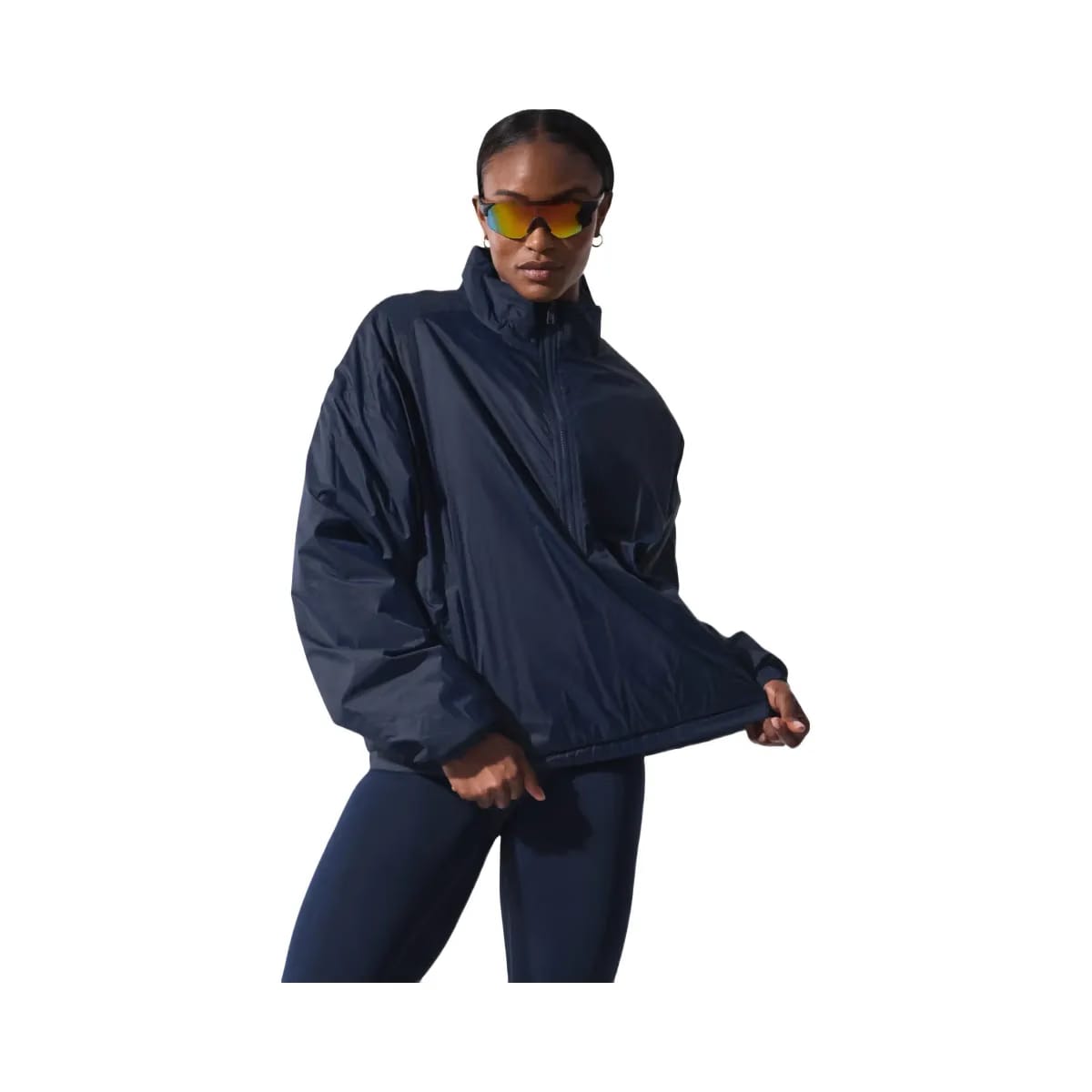 Alo Women's Latitude Light Weight 1/2 Zip Pullover Jacket - Navy