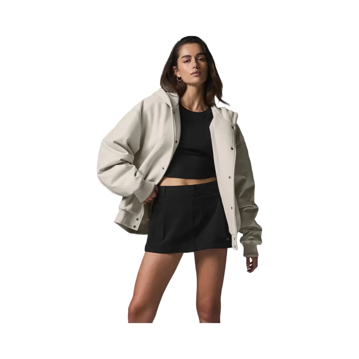 Alo Women's Select Hooded Bomber Jacket - Bone