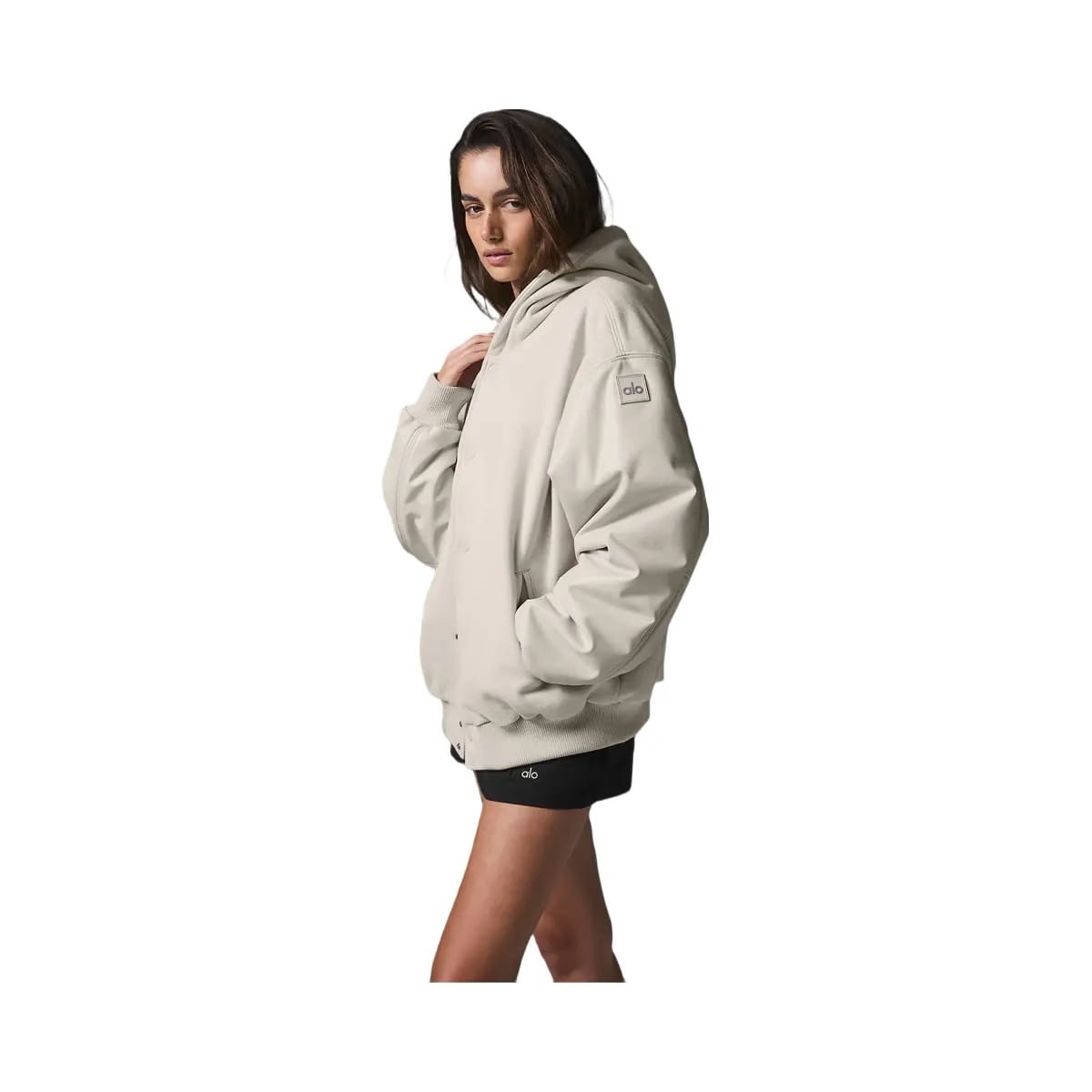 Alo Women's Select Hooded Bomber Jacket - Bone