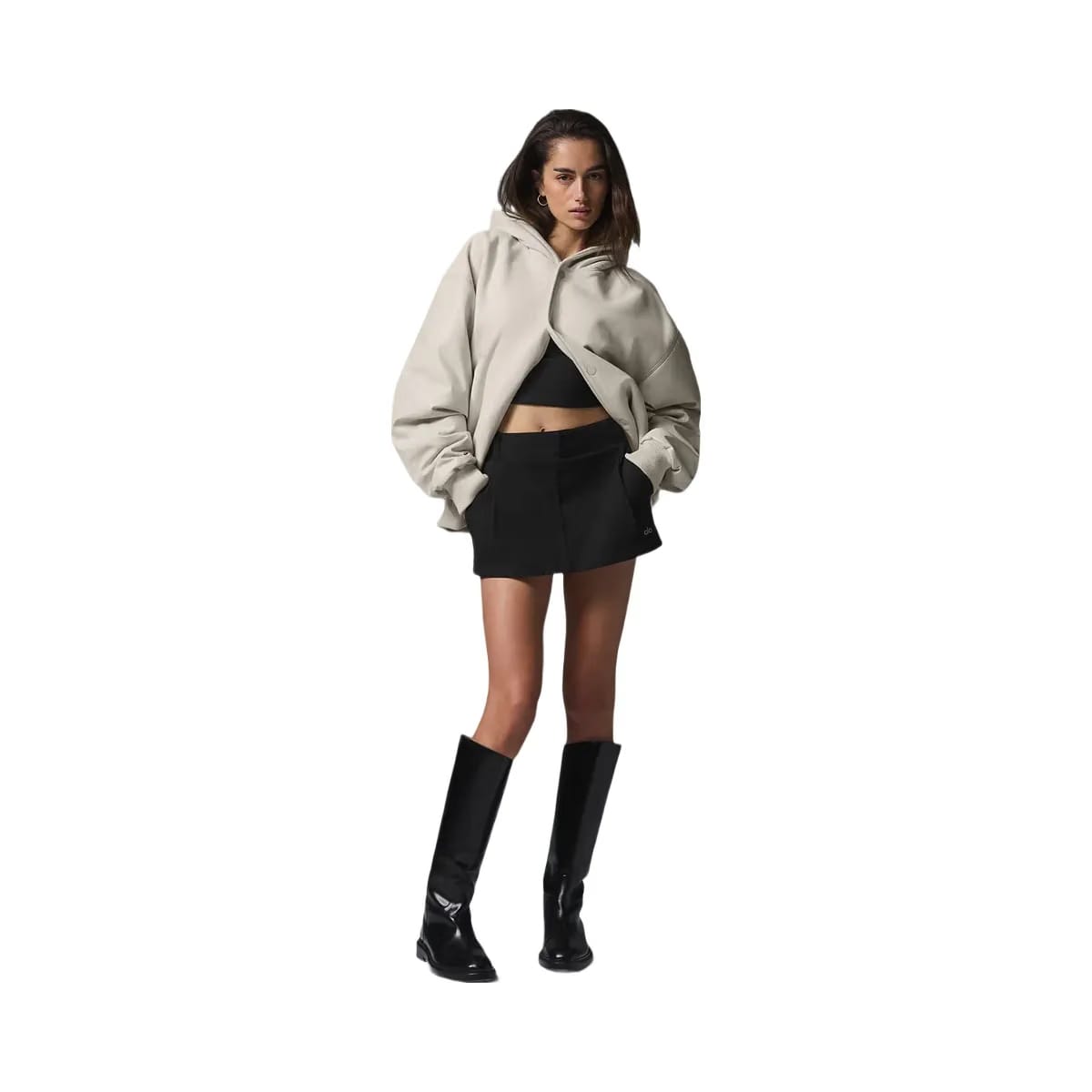 Alo Women's Select Hooded Bomber Jacket - Bone