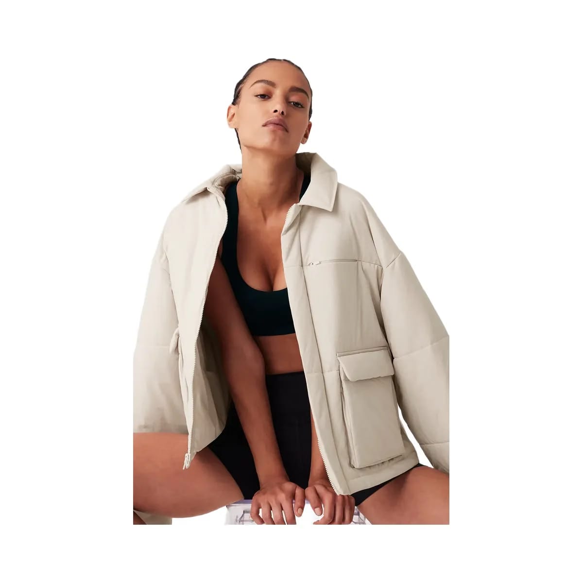 Alo Women's Voyage Utility Cargo Jacket - Bone