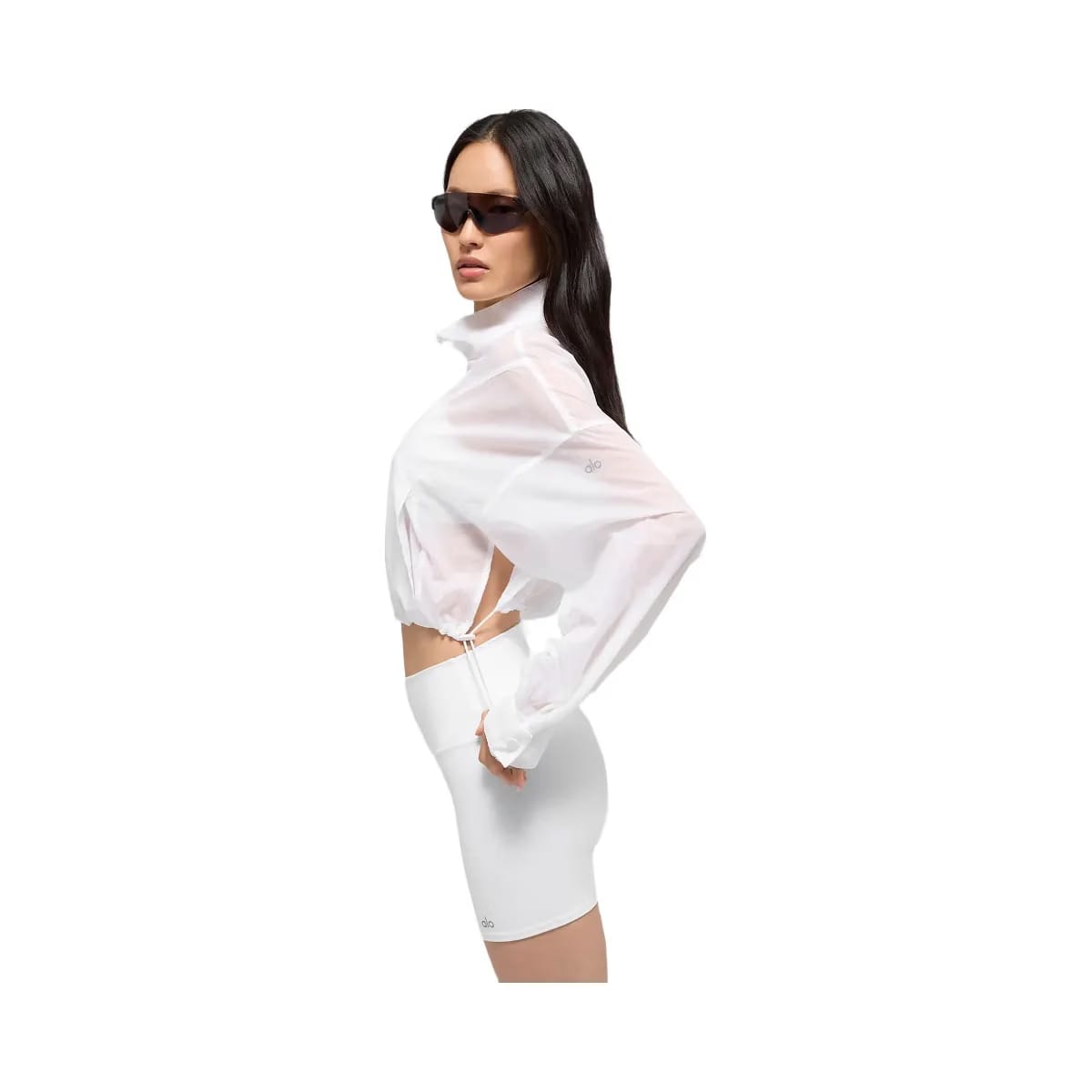 Alo Women's Cropped 1/4 Zip Aerial Pullover - White