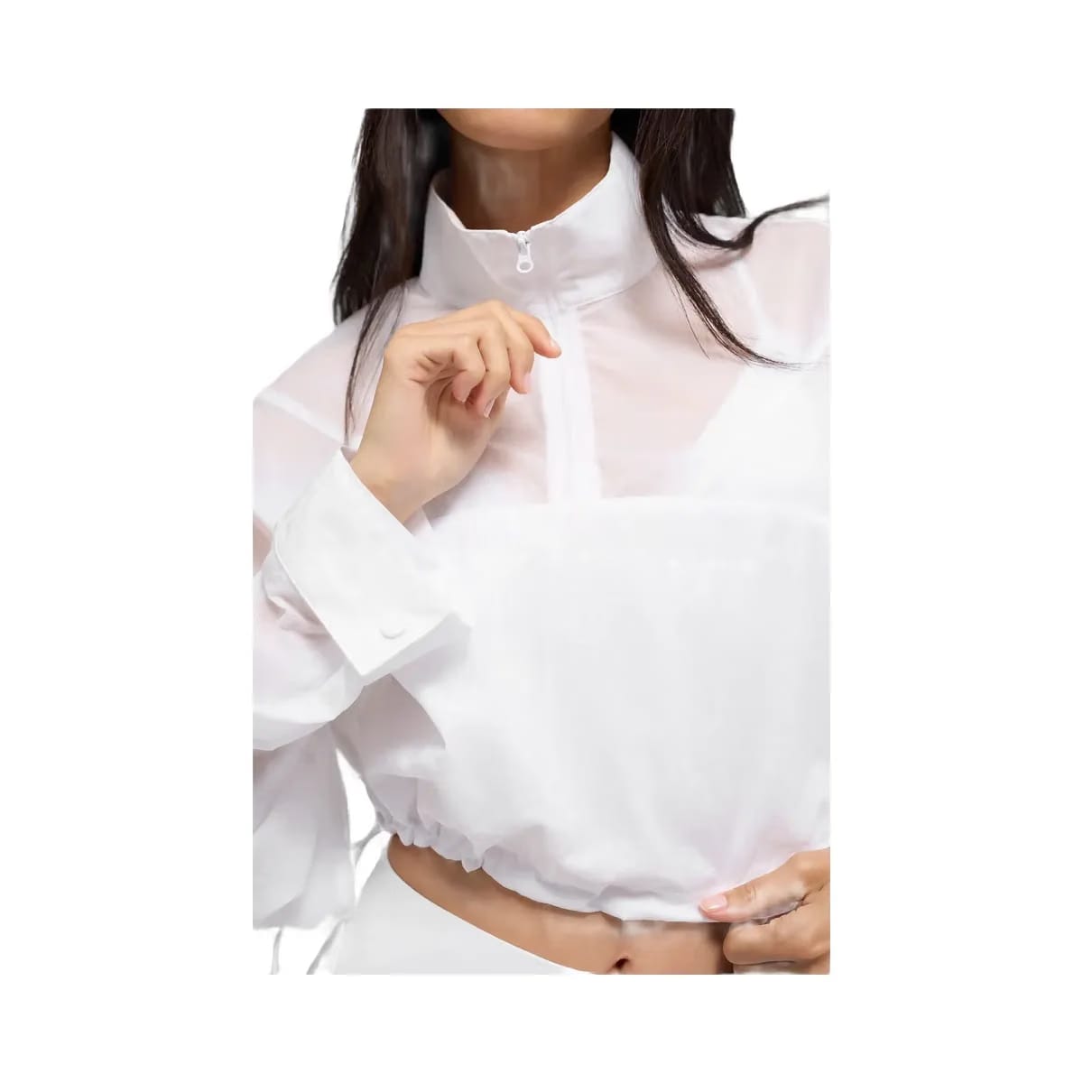 Alo Women's Cropped 1/4 Zip Aerial Pullover - White