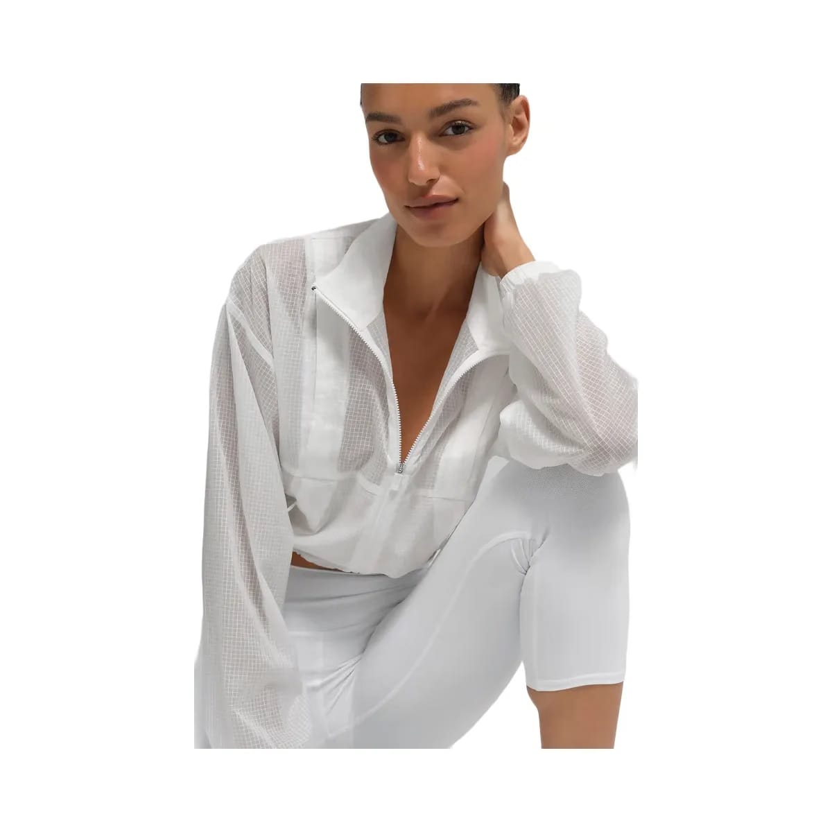 Alo Women's Game Time Full Zip Jacket - White