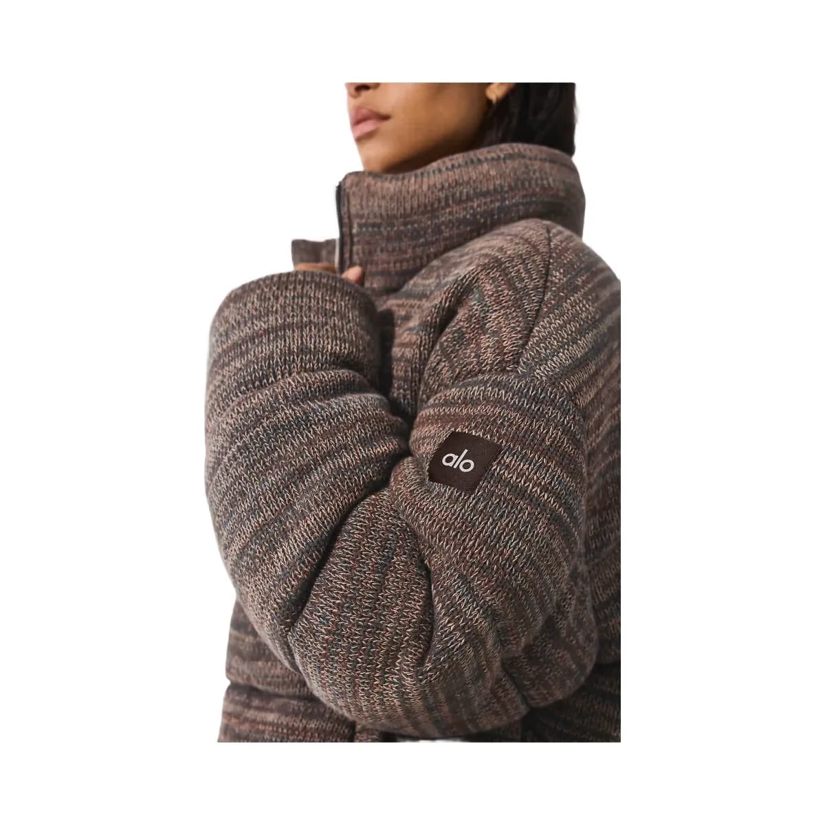 Alo Women's Stage Sweater Puffer - Brown Multi