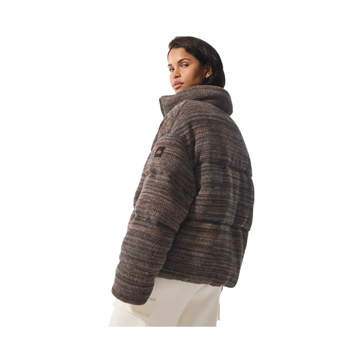 Alo Women's Stage Sweater Puffer - Brown Multi