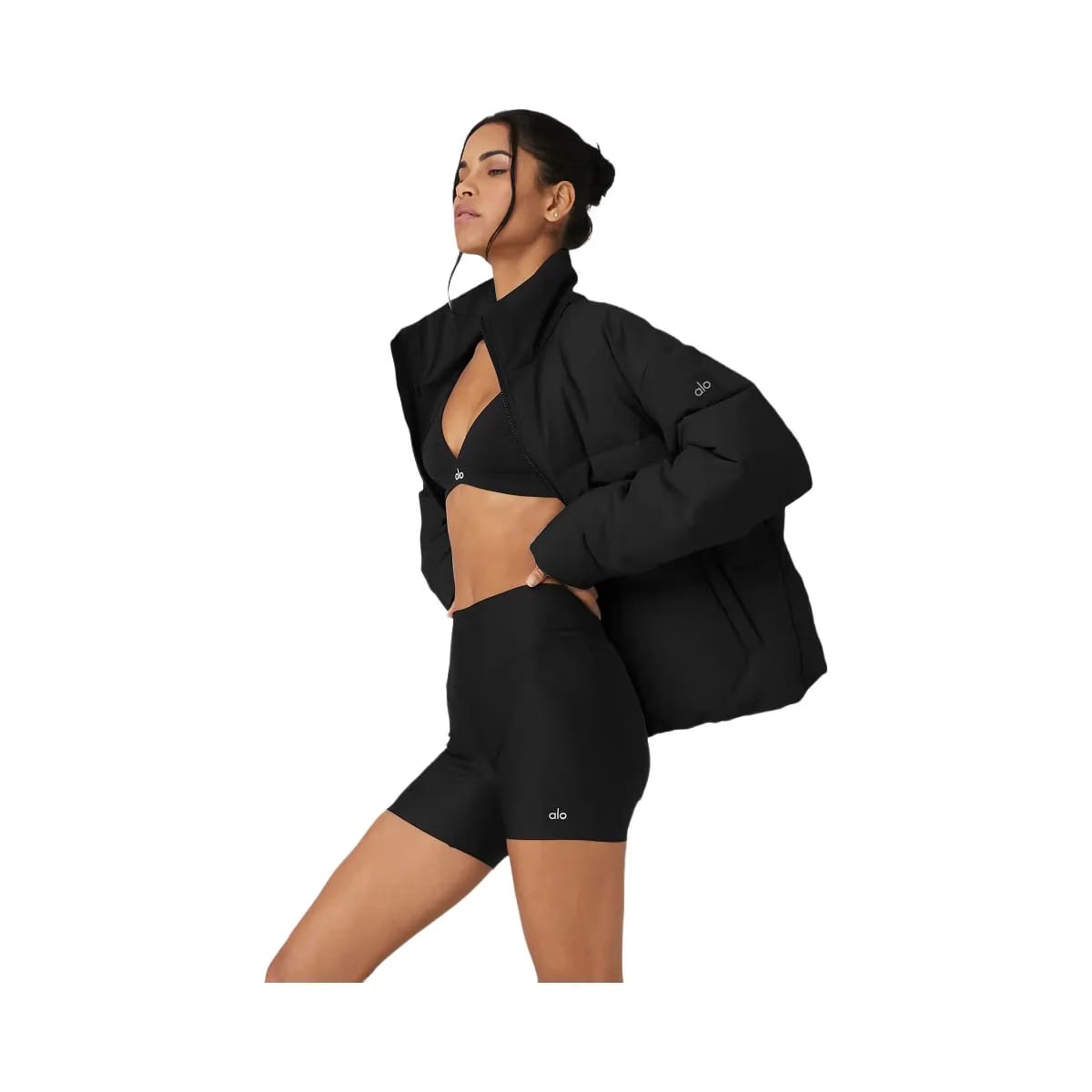 Alo Women's Stretch Woven Street Puffer - Black