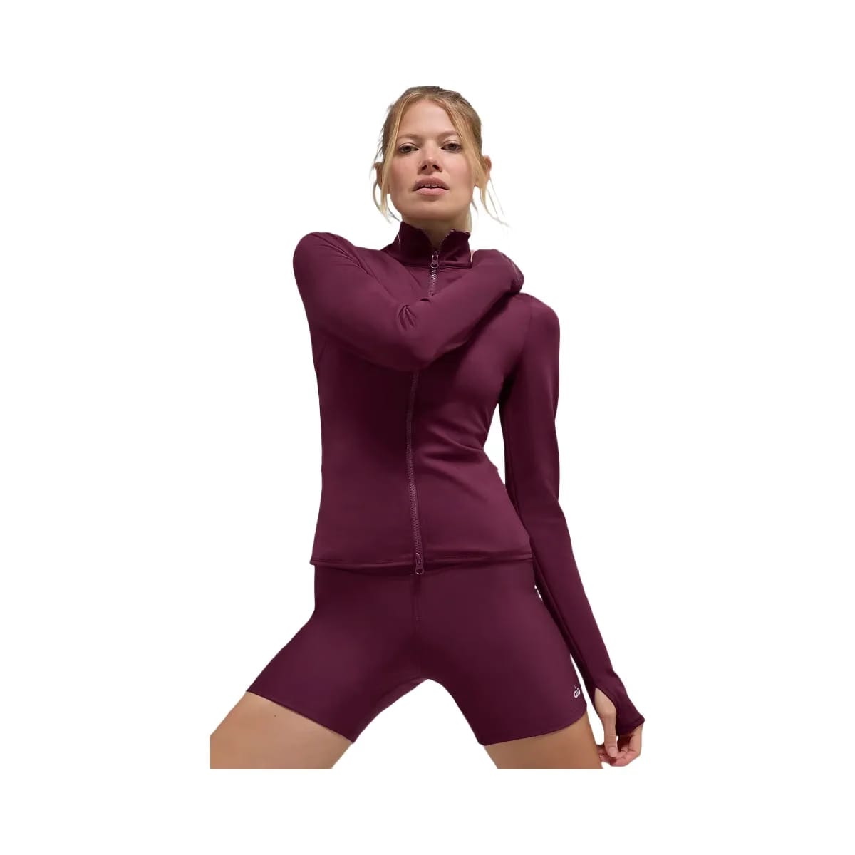 Alo Women's Airlift Winter Warm Radiant Full-Zip Jacket - Burgundy