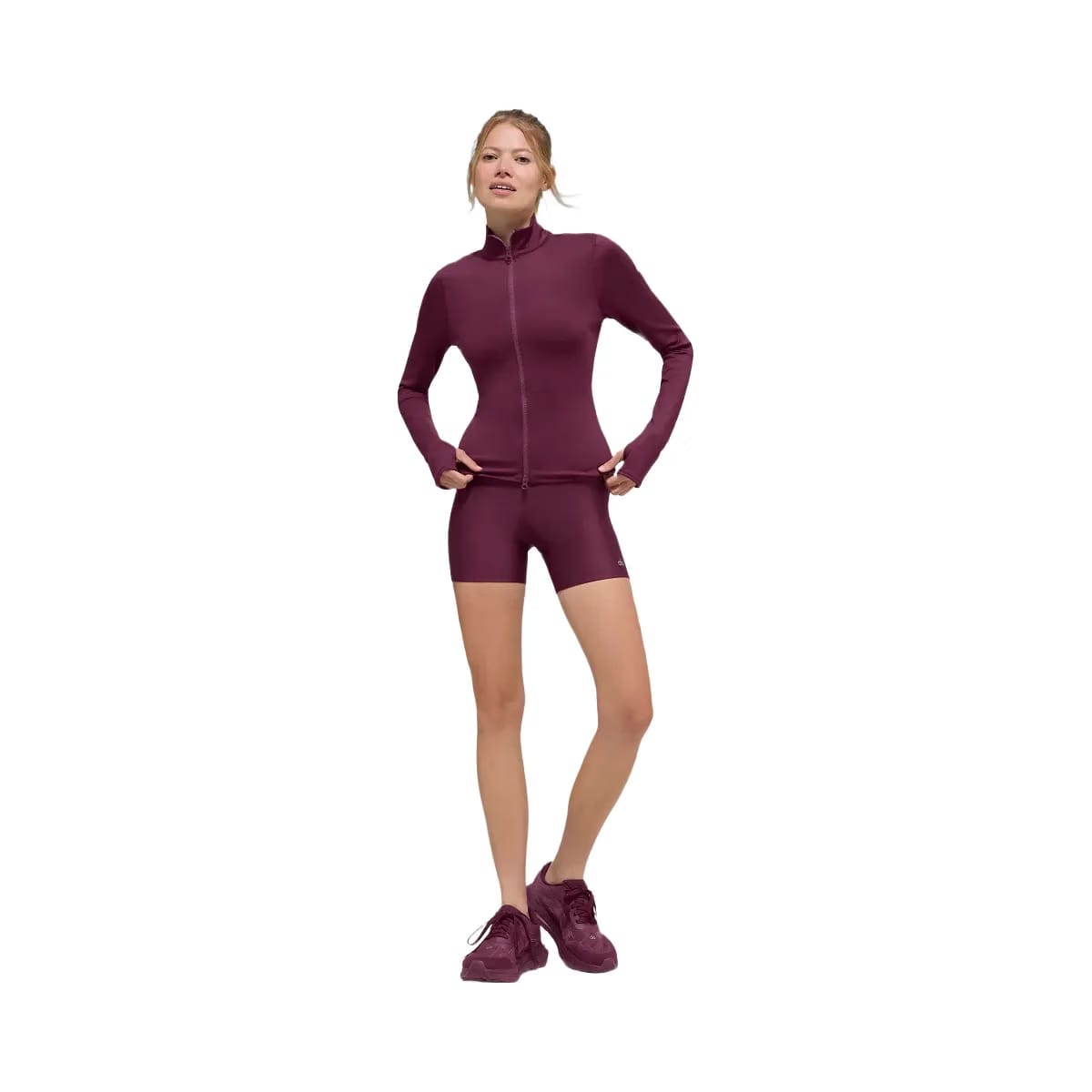 Alo Women's Airlift Winter Warm Radiant Full-Zip Jacket - Burgundy