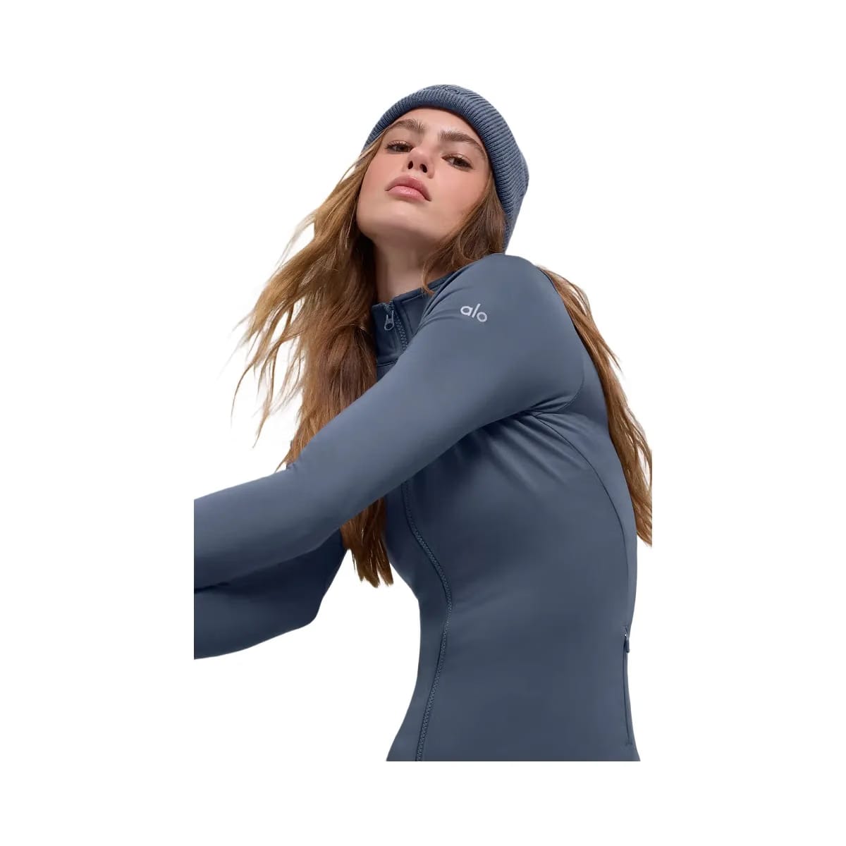 Alo Women's Airlift Winter Warm Radiant Full-Zip Jacket - Bluestone