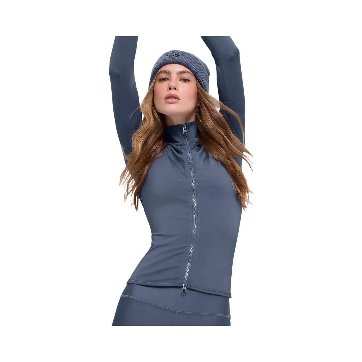 Alo Women's Airlift Winter Warm Radiant Full-Zip Jacket - Bluestone