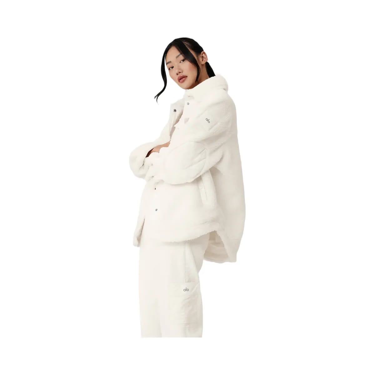 Alo Women's Sherpa Edge Shacket - Ivory