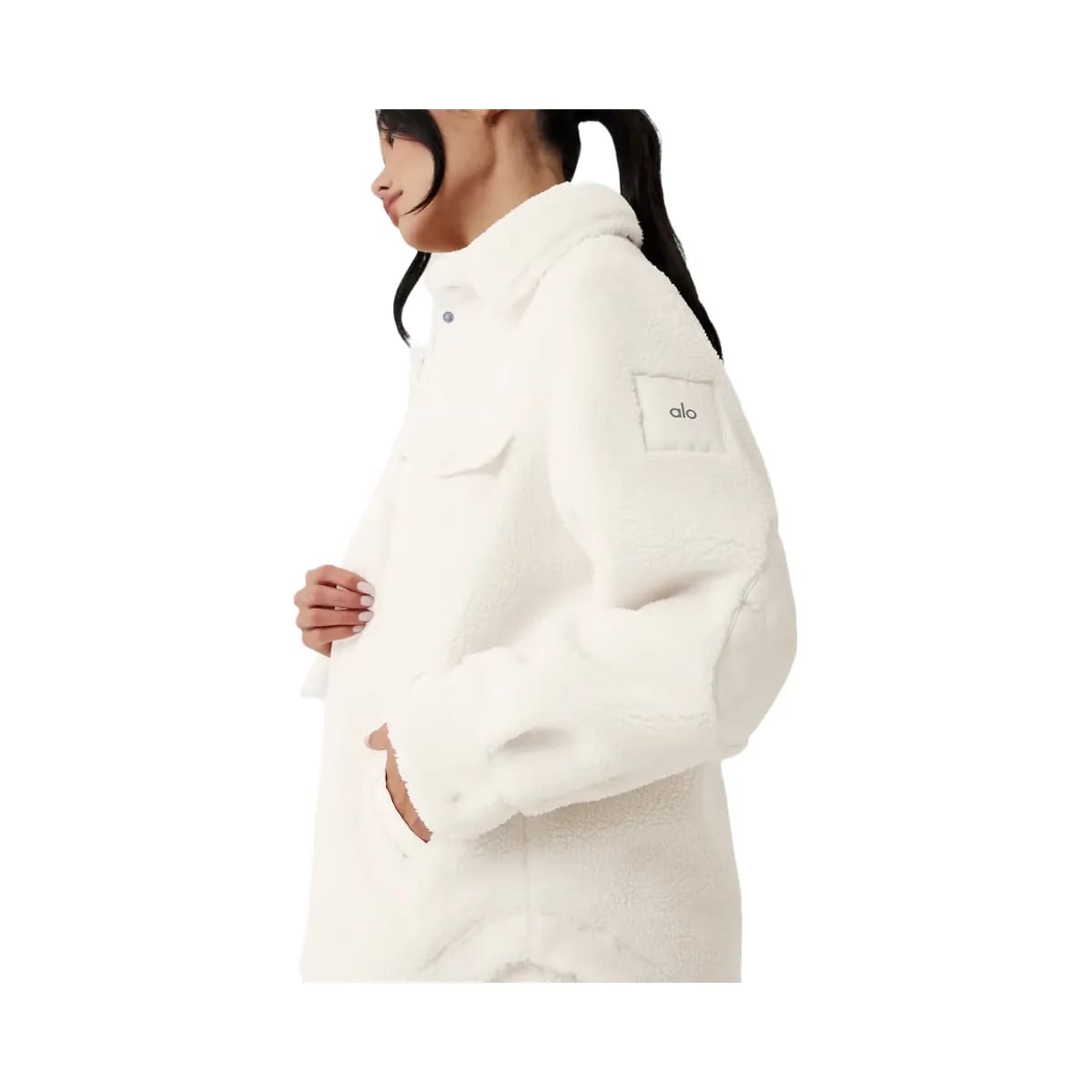 Alo Women's Sherpa Edge Shacket - Ivory
