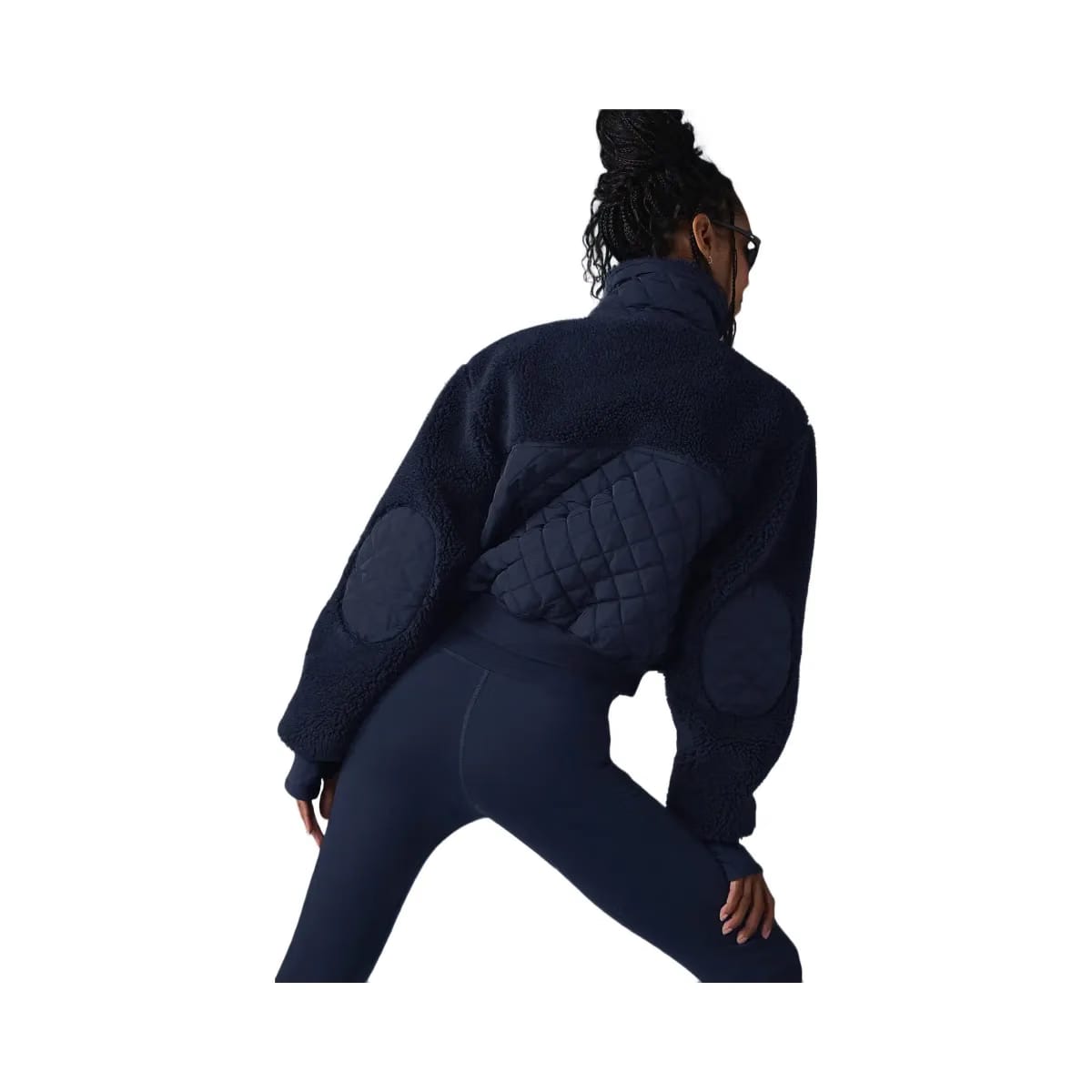 Alo Women's Sherpa Edge Bomber - Navy