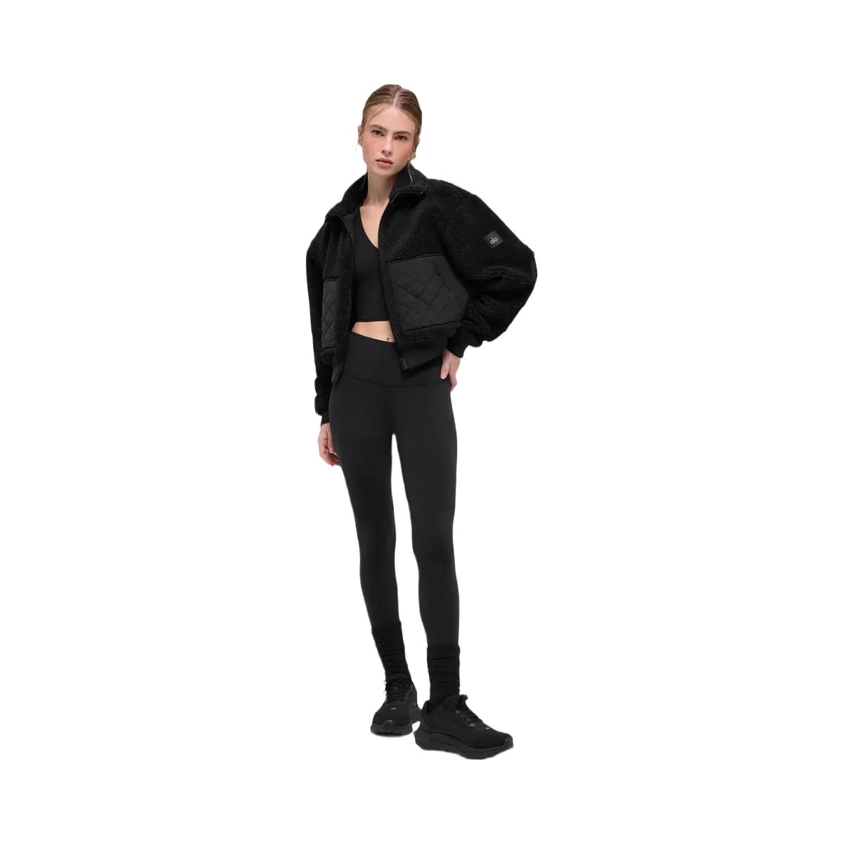 Alo Women's Sherpa Edge Bomber - Black