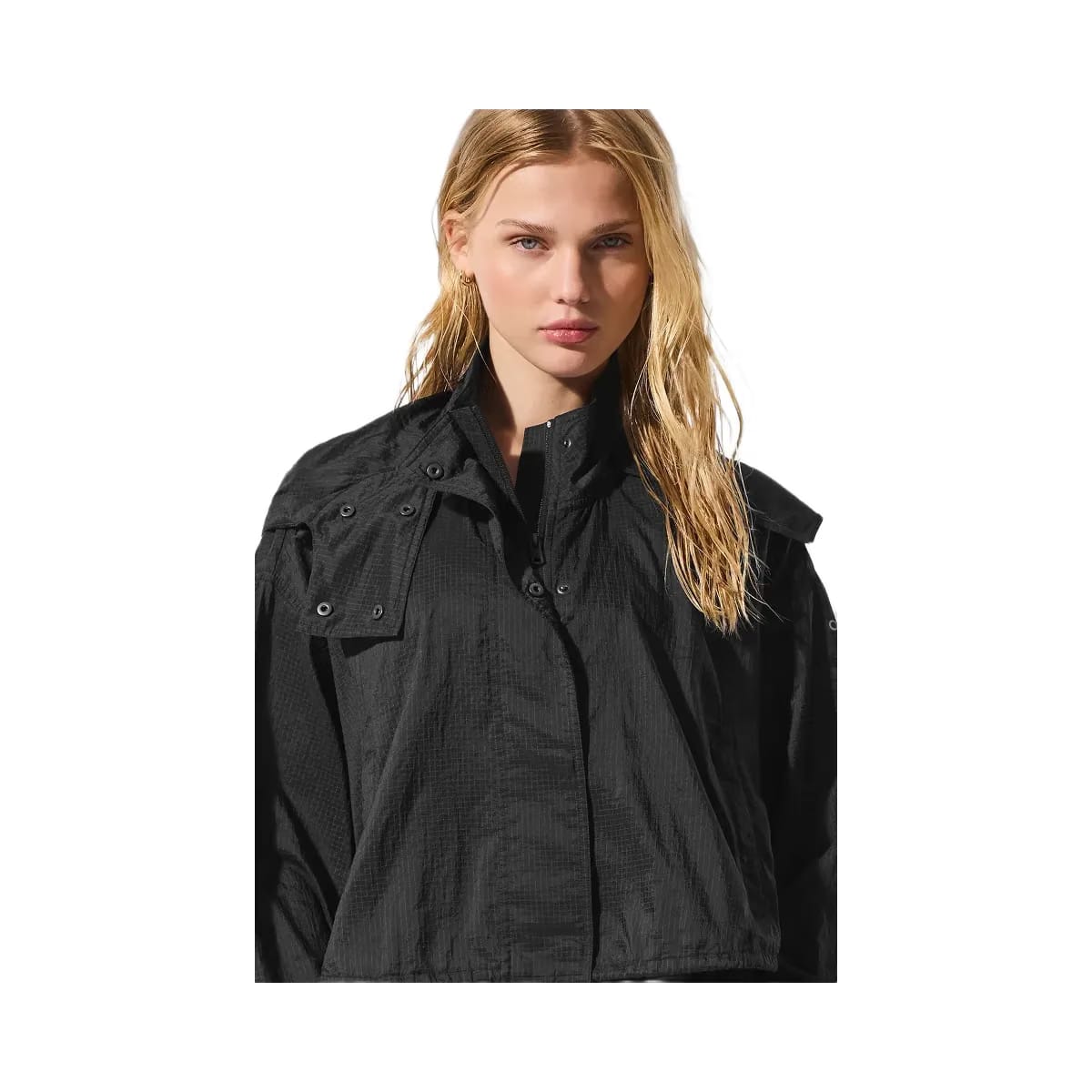 Alo Women's Cropped Game Time Full Zip Jacket - Black
