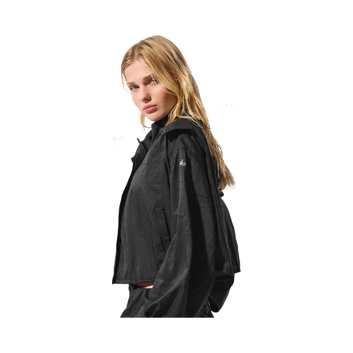 Alo Women's Cropped Game Time Full Zip Jacket - Black
