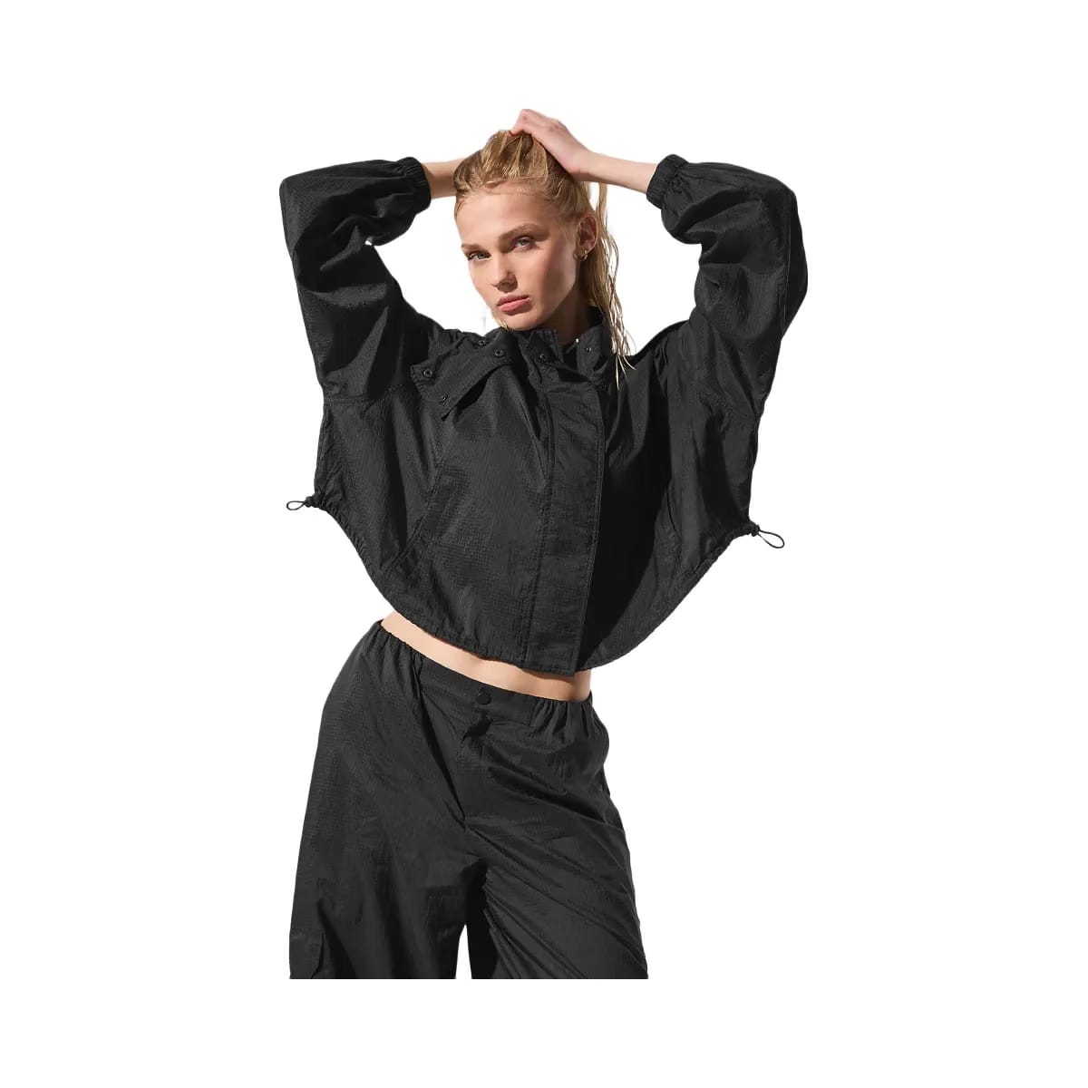 Alo Women's Cropped Game Time Full Zip Jacket - Black