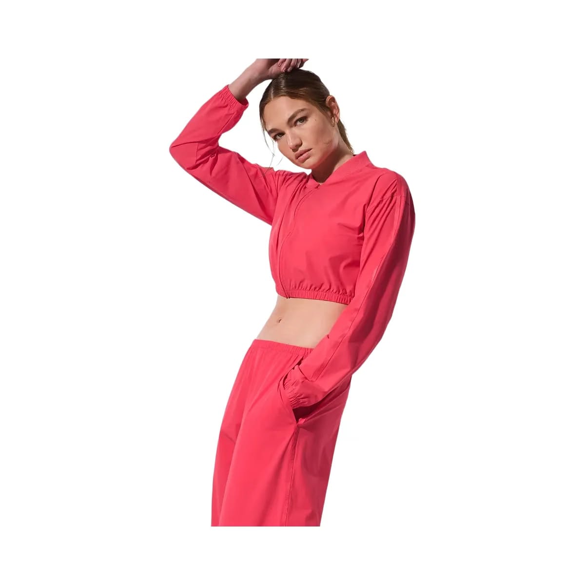 Alo Women's Cropped Breezy Full-Zip Cover Up - Candy Red