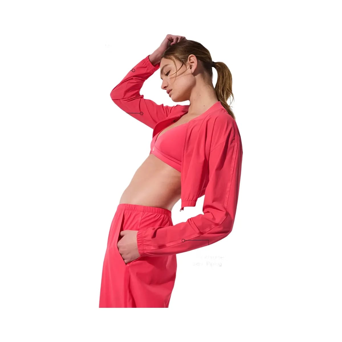 Alo Women's Cropped Breezy Full-Zip Cover Up - Candy Red