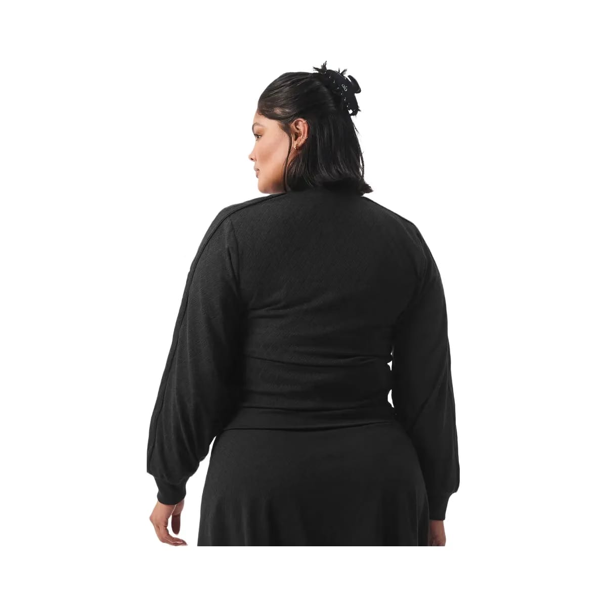 Alo Women's Cropped Doubles Only Full Zip Jacket - Black