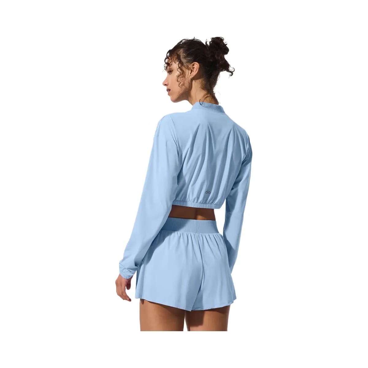 Alo Women's Cropped Breezy Full-Zip Cover Up - Seashell Blue