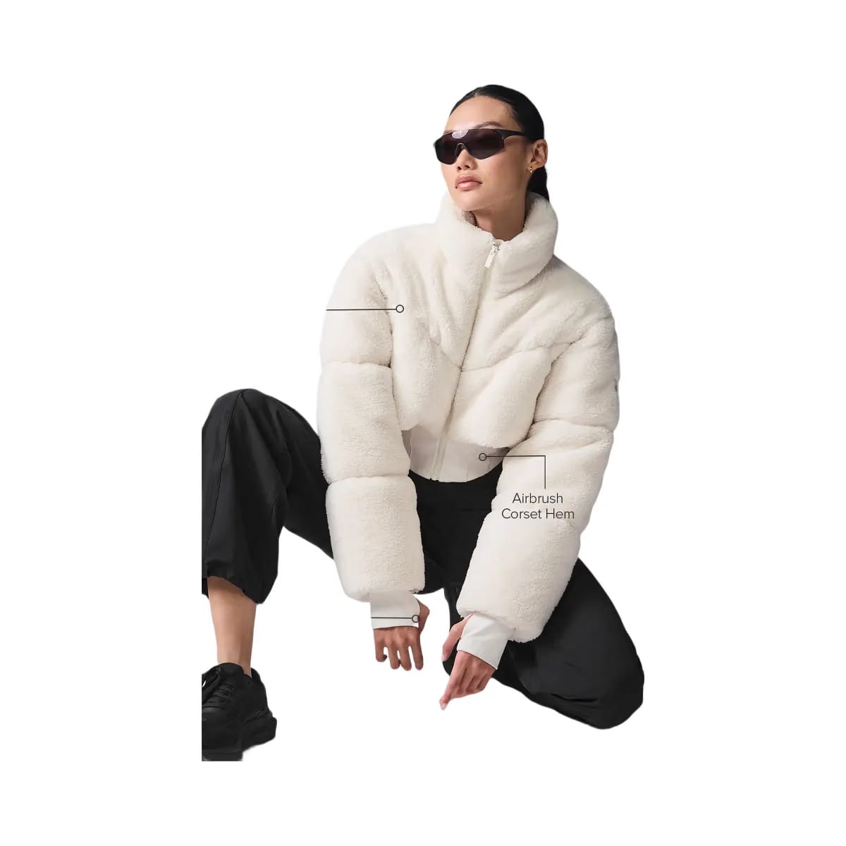 Alo Women's Sherpa Main Act Corset Puffer - Ivory