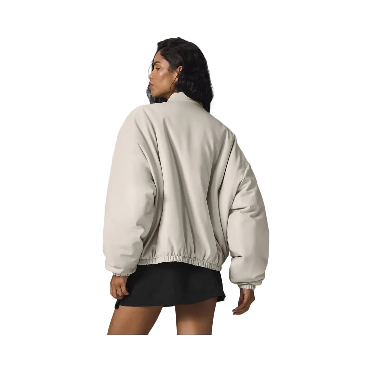 Alo Women's Faux Leather Premier Bomber - Bone